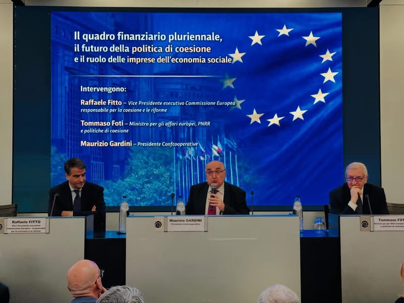 Bruxelles, Confcooperative porta la cooperazione in Europa: incontra il vice commissario Fitto e il ministro Foti