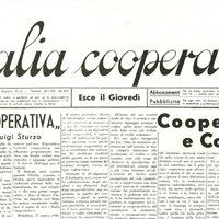 Confcooperative celebra gli 80 anni di Italia Cooperativa. Sul primo numero l'editoriale di Don Luigi Sturzo